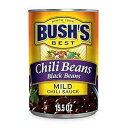 BUSH'S BEST 缶詰黒豆のマイルドチリソース (12 個パック)、植物ベースのタンパク質と繊維源、低脂肪、グルテンフリー、15.5 オンス BUSH'S BEST Canned Black Beans in a Mild Chili Sauce (Pack of 12), Source of Plant Based Protein and