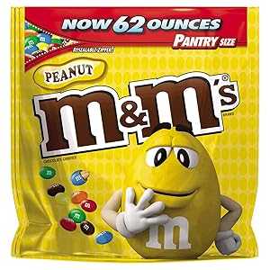 M&M's Peanut Candy 62 Oz Pantry Size Resealable Bag