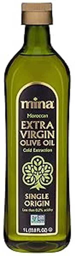 Mina Olive Oil Extra Virgin 33.8 Fl Oz, New Harvest, Polyphenol Rich Olive Oil for Cooking, Moroccan Extra Virgin Olive Oil, Single Origin Olive Oil, Cold Extraction, Less than 0.2% Acidity, 1 L