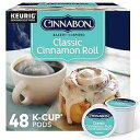 48 Count (Pack of 1), Classic Cinnamon Roll, Cinnabon Classic Cinnamon Roll Keurig Single-Serve K-Cup Pods, Light Roast Coffee, 48 Count
