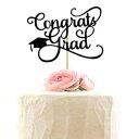 Congrats Grad ケーキトッパー、卒業パーティーデコレーション、2020 年のクラスのケーキデコレーションサイン、ブラック Sharelala Con...
