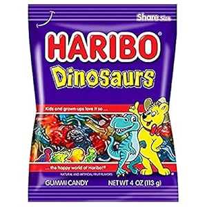楽天Glomarketハリボー グミ キャンディ、恐竜、4 オンス バッグ（12個入り） Haribo Gummi Candy, Dinosaurs, 4 oz. Bag （Pack of 12）