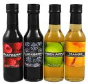 Baja Precious - 注入バルサミコカルテット - ラズベリー、ブラックベリー、グリーンアップル、マンゴー (150ml x 4 個パック) Baja Precious - Infused Balsamic Quartetto - Raspberry, Blackberry, Green Apple & Mango (Pack of 4 x 15