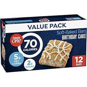 Fiber One 70 Calorie Soft-Baked Bars, Birthday Cake, Snack Bars, 12 ct