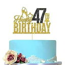 Happy 47th Birthday ケーキトッパー - 47歳のケーキトッパー、47歳の誕生日ケーキデコレーション、47歳の誕生日パーティーデコレーション ...
