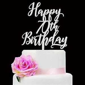 Jimhamhug Silver Glitter Happy 70th Birthday Cake Topper, 70 Years Happy Birthday Cake Topper, 70 Anniversary Cake Topper, Seventy Birthday Party Decoration Jimhamhug Silver Glitter Happy 70th Birthday Cake Topper, 70 Years Happy Birthday Cake Topper, 70 Anniversary Cake Topper, Seventy Birthday Party Decoration