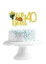 タコスバウト 40 誕生日ケーキトッパー - フィエスタ 40 歳の誕生日パーティー グリッター タコス サボテン ケーキ用品 - ファビュラス フォーティ - メキシコ サマー フィエスタ パーティー デコレーション Caiwowo Taco Bout 40 Birthday Cake T