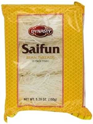 王朝 SaiFun 豆糸麺、5.29 オンス袋 (12 個パック) Dynasty SaiFun Bean Threads Noodles, 5.29-Ounce Bags (Pack of 12)