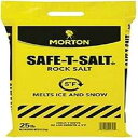 Morton Safe-T-Salt 岩塩 25.0 LB 雪と氷の除去用 Morton Safe-T-Salt Rock Salt 25.0 LB For Snow And Ice Removal