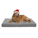Furhaven 犬猫用整形外科ペットベッド - クラシッククッション超豪華なカーリーファー犬用ベッドマット、取り外し可能な洗えるカバー付き、グレー、ジャンボ ...