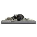 Furhaven 犬猫用冷却ジェルフォームペットベッド - クラシッククッション超豪華なカーリーファー犬用ベッドマット、取り外し可能な洗えるカバー付き、グレー、...
