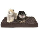 Furhaven 冷却ジェルフォームペットベッド 犬と猫用 - クラシッククッション 超豪華なカーリーファー犬用ベッドマット 取り外し可能で洗えるカバー付き チ...