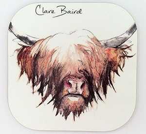 クレア・ベアード・クリエイションズ ハイランド牛デザインのコースター Clare Baird Creations Coaster in a Highland Cow Design(3)