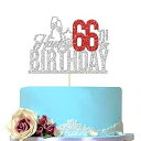 Happy 66th Birthday ケーキトッパー - 66歳のケーキトッパー、66歳の誕生日ケーキデコレーション、66歳の誕生日パーティーデコレーション ...