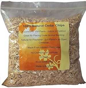 100% ŷå ޥ ޤϲȭ˺Ŭ ѿ (4) Wood Smith USA 100% Natural Cedar Chips Mulch Great for Outdoors or Indoor Potted Plants Dog Bedding (4 Quart)