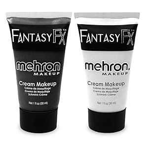 Mehron Makeup Fantasy F/X Water Based Face & Body t Black and White Face t Bundle Mehron Makeup Fantasy F/X Water Based Face & Body t Black and White Face t Bundle