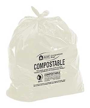Aluf Plastics Biodegradable Compost Bags - 55 Gallon (35ct) ATSM #D640...