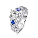 Empsoul 925 Sterling Silver High Polish Ring Round Cut Simulated White Topaz Mys...