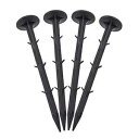uxcell Plastic Garden Stakes Anchors Landscape Ground Nail 200mm 7.9-inch Black 40pcs