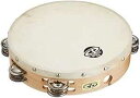 CP380 10 インチ ウッド タンバリン、ヘッド付き、2 列ジングル Latin Percussion CP380 10" Wood Tambourine, Headed, Double Row Jingles