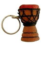 ジャンベドラムキーホルダー - 無垢材の彫刻、ヤギ皮、ロープ。 Africa Heartwood Project Djembe Drum Key Chain -...