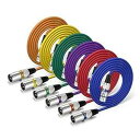 EBXYA XLR Mic Cable 6ft 6 Color Packs -Short XLR Male to Female Microphone Stage Patch Cable 3-Pin Balanced(2)
