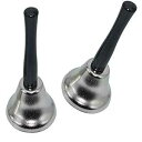 Maydahui 2PCS Dinner Hand Bell Silver Steel Loud Call Christmas Jingle Bells for...