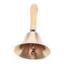 木製ハンドル付き超大音量ソリッドブラスハンドコールベル MIHEY Extra Loud Solid Brass Hand Call Bell with Woo...