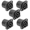 Seismic Audio - SAPT240-5Pack - 4 極スピコン パネル マウント コネクタ 5 個パック - ブラック - シリーズ D パターンの穴に適合 Pro Audio Seismic Audio - SAPT240-5Pack - 5 Pack of 4 Pole Speakon Panel Mount Connectors - Blac(2)