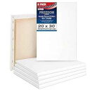 U.S. Art Supply 20 x 30 inch Stretched Canvas 12-Ounce Triple Primed, 6-Pack - P...