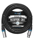Blucoil Audio 20フィート バランスXLRケーブル 24 AWG銅線とPVCジャケット付き - オーディオインターフェイス、ミキサー、プリアンプ、レコーダー用の3ピンオス-メスマイクコード Blucoil Audio 20-FT Balanced XLR Cable with 24 AWG Copper Wire and
