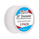 US Art Supply 直径20インチ ラウンド 12オンス 下塗りジェッソ プロ品質 無酸ストレッチキャンバス (2個パック) US Art Supply...