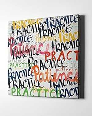 Epic Graffiti Practice Patience by Linda Woods Gisele Canvas Wall Art, 12" X 12", Contemporary