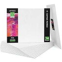 Arteza t Canvases for ting, Pack of 14, 16 x 20 Inches, Blank White Art Canvas B...