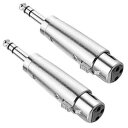 JOMLEY XLR Female to 1/4 Inch TRS Stereo Jack Plug Balanced Cable Adapter - 2 Pa...