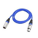 uxcell XLR オス - XLR メス ケーブルライン マイクカメラサウンドカードミキサー用 ブルーシルバートーン XLR ブルーライン 2M 6.56f...