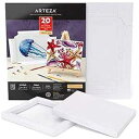 Arteza 混合メディア紙折りたたみパッド、7x8.6 インチ、20 枚、DIY フレーム、厚手のマルチメディア紙、228 ポンド、370 GSM、無酸、絵画...