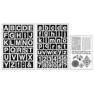 Cart Art-C サンセリフ アルファベットスタンプと粘着ステンシルセット Cart Art-C San Serif Alphabet..