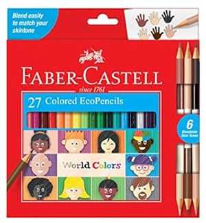 ファーバーカステル ワールド カラーズ エコペンシル 27本 - 子供用の多様な肌色色鉛筆 Faber-Castell ..