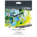 Lyra Aqua Brush Duo Brush Markers - Set of 24 Water-Based Brush Pens for Artists of All Ages - Dual Tip Markers for Fine Details and Wide Strokes - Durable Coloring Markers for Blending Effects