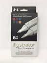 Illustrator by Spectrum Noir ツインチップ アーティストマーカー リッチトーン 6本 Illustrator by Spectrum...