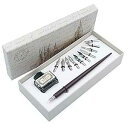 木製つけペンギフト羽ペン手作り書道セット黒インク付き 11 ペン先 HO-Q-301 HOHUHU Wooden Dip Pen Gift Writing qu...