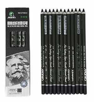 Marie's Charcoal Pencil Set - 12pcs/pk - Black Free Cutting Paper Handle Charcoal Pencil C7350 (..