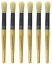 School Smart Natural Stubby t Brushes - 7 1/2 inch Handle - Set of 6