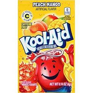 クールエイドのピーチマンゴーパック 48 個 砂糖を加えるだけで 96 クォートになります Kool-Aid 48 Ko..