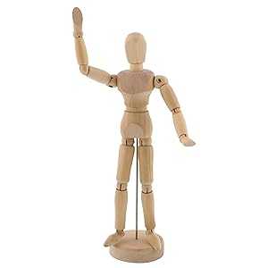 U.S. Art Supply US Art Supply Wood 8" Male - Artist Drawing Manikin Articulated Mannequin with Base and Flexible Body - Perfect for Drawing The Human Figure (8" Male)