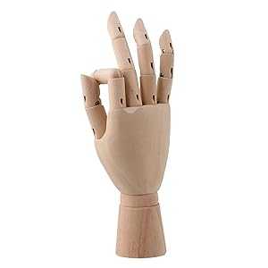 RDEXP Wooden 8" Hand Model Manikin Mannequin Right Hand for Art Drawing