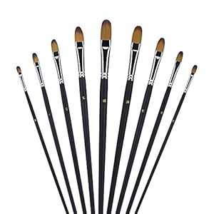 Fuumuui ハイエンド プロフェッショナル アート トラベル ペイント ブラシ インポート セーブルヘア ラウンド ポイント ショート ハンドル ブラシ アクリル オイルと水彩画用 ポケット サイズのギフト パッケージ付き Fuumuui High-end Professional A