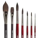 KINGART 1060A Premium 7 Pc. Equinox Series Watercolor Artist Brush Set, Soft Syn...