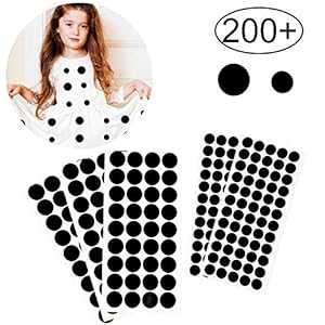 Iceyyyy 200枚以上 ブラック粘着フェルトサークル ハロウィン DIYプロジェクト用 ブラック自己粘着フェルトステッカー プロのクラフト仕上げ (0.5インチと0.75インチ) Iceyyyy 200+ Pieces Black Adhesive Felt Circles, Black Self-Adhesive Felt Stic